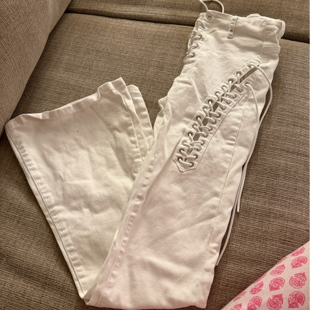 Edikted Women's Boot Cut Jeans in White